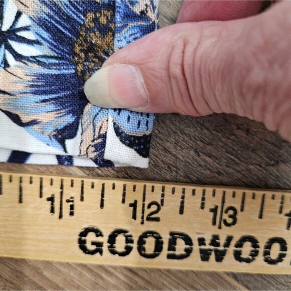 Sigrid Olsen Pants Blue Floral  Belted Wide Leg Cropped Capri Beachy Coastal 6 - Picture 15 of 15